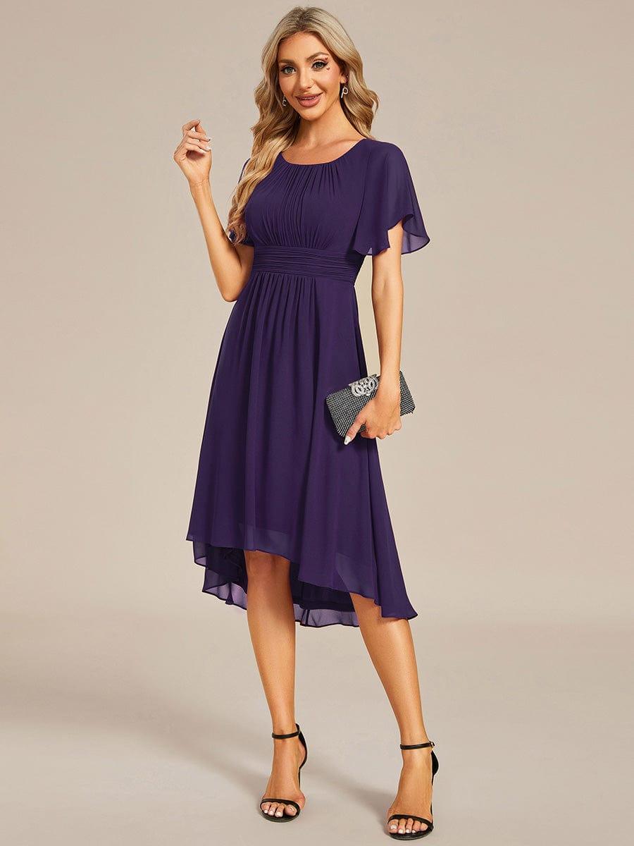 Glitzerndes A-Linien-Abendkleid mit Empire-Taille und langen Laternen?rmeln #farbe_Dunkel Violett
