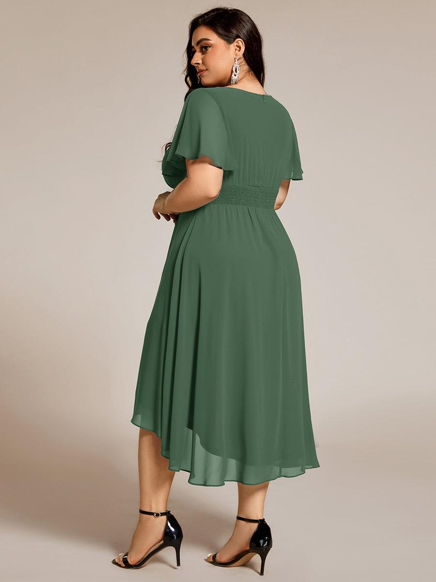 Glitzerndes A-Linien-Abendkleid mit Empire-Taille und langen Laternen?rmeln #farbe_Eukalyptus Grün
