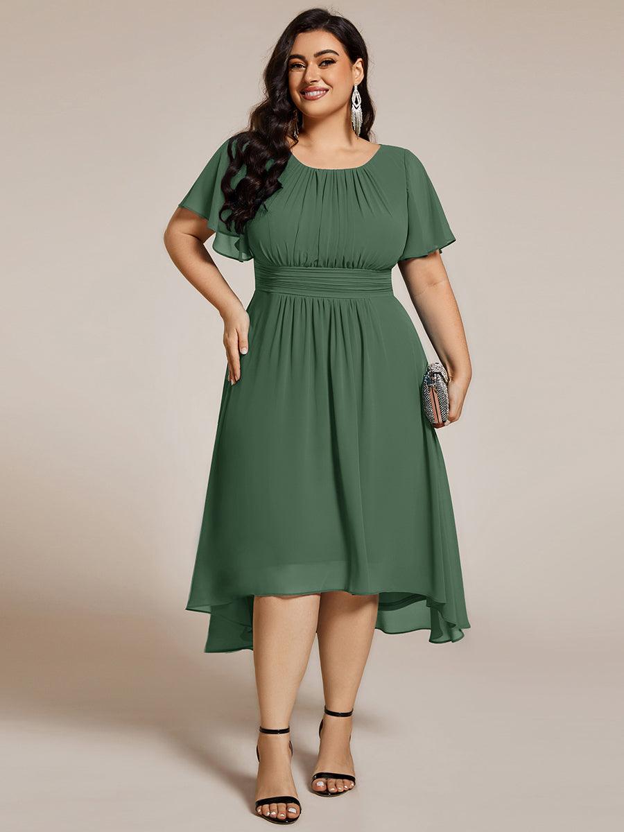 Glitzerndes A-Linien-Abendkleid mit Empire-Taille und langen Laternen?rmeln #farbe_Eukalyptus Grün
