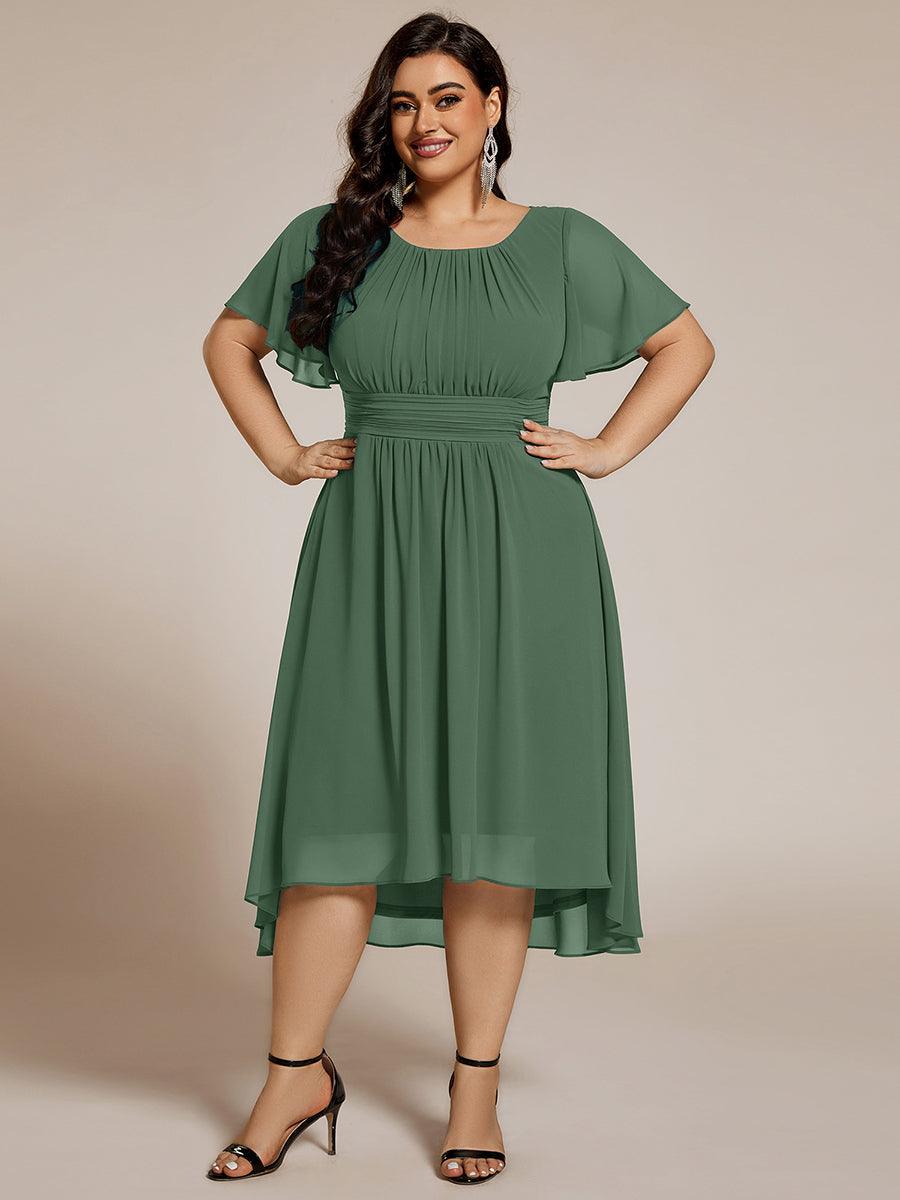 Glitzerndes A-Linien-Abendkleid mit Empire-Taille und langen Laternen?rmeln #farbe_Eukalyptus Grün