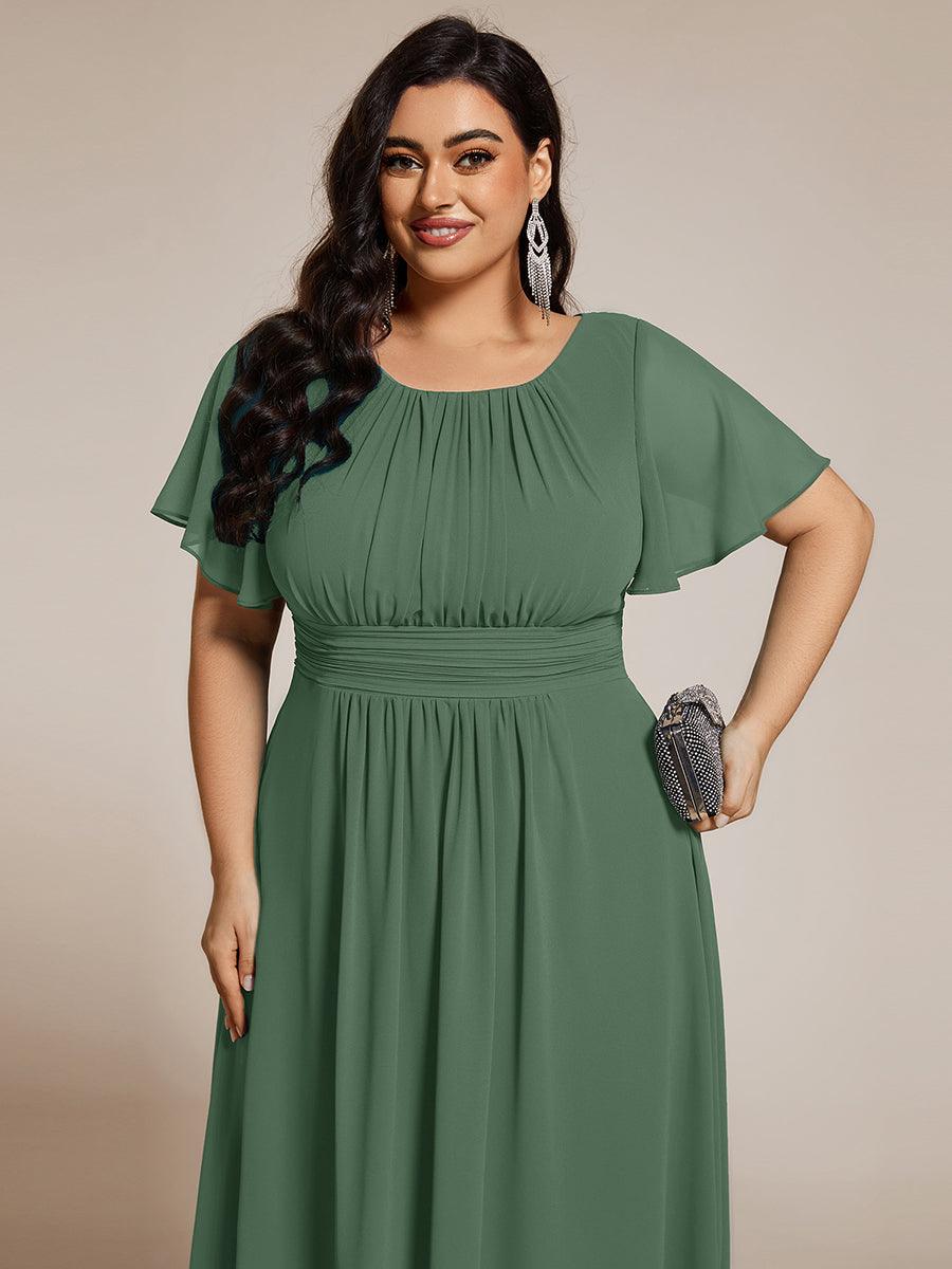 Glitzerndes A-Linien-Abendkleid mit Empire-Taille und langen Laternen?rmeln #farbe_Eukalyptus Grün