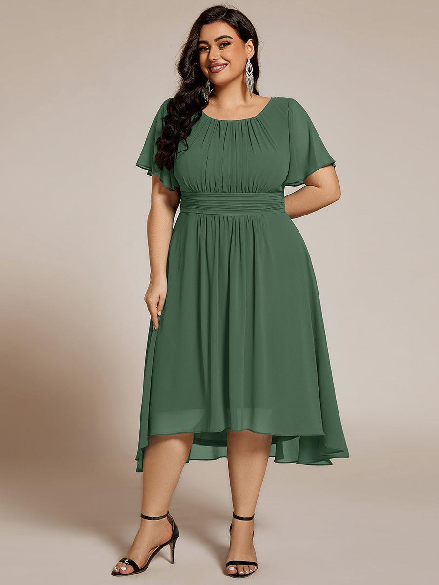 Glitzerndes A-Linien-Abendkleid mit Empire-Taille und langen Laternen?rmeln #farbe_Eukalyptus Grün