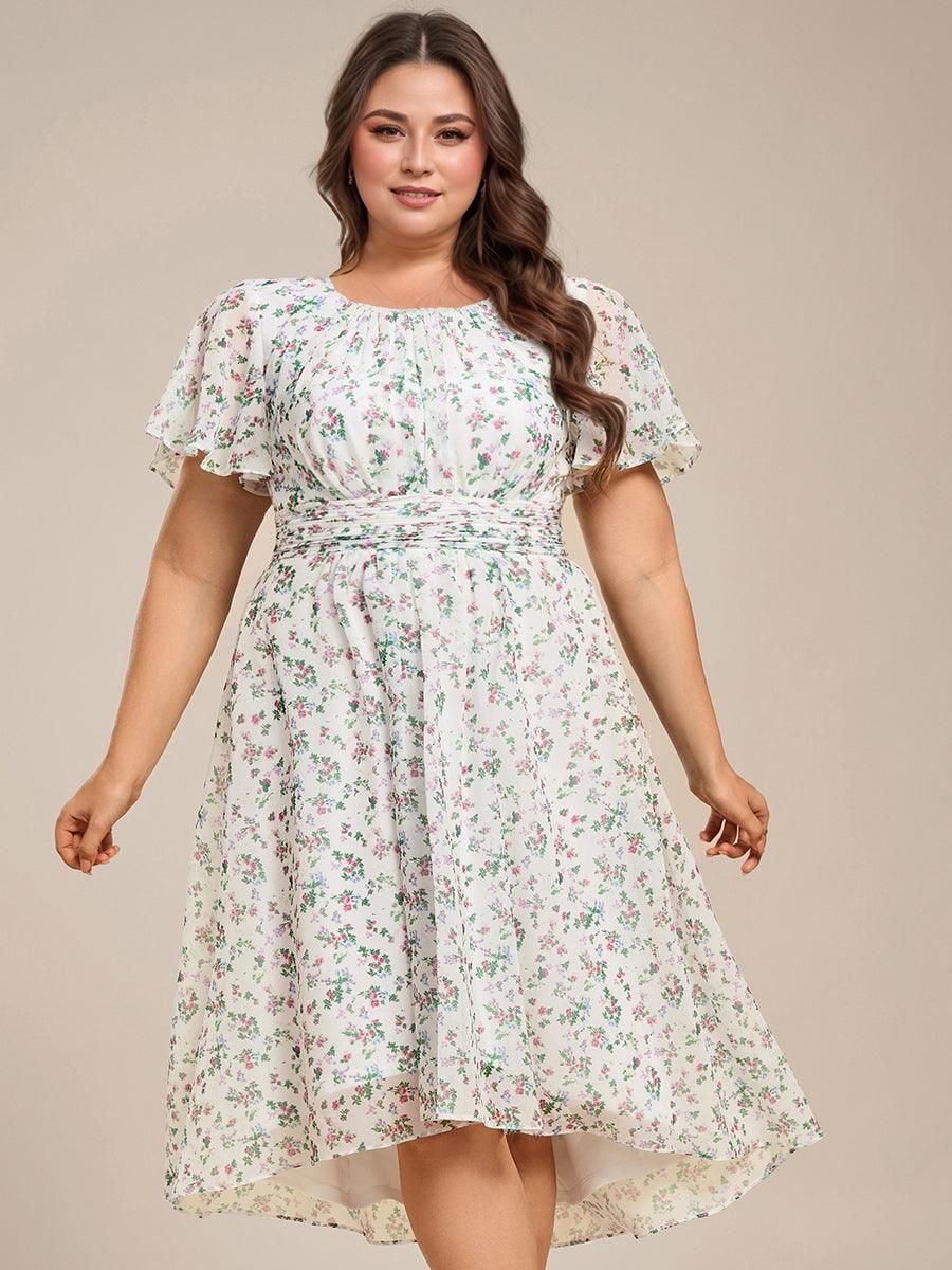 Glitzerndes A-Linien-Abendkleid mit Empire-Taille und langen Laternen?rmeln #farbe_Weißgrün