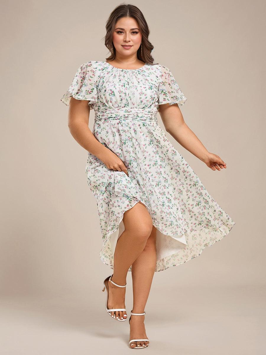 Glitzerndes A-Linien-Abendkleid mit Empire-Taille und langen Laternen?rmeln #farbe_Weißgrün