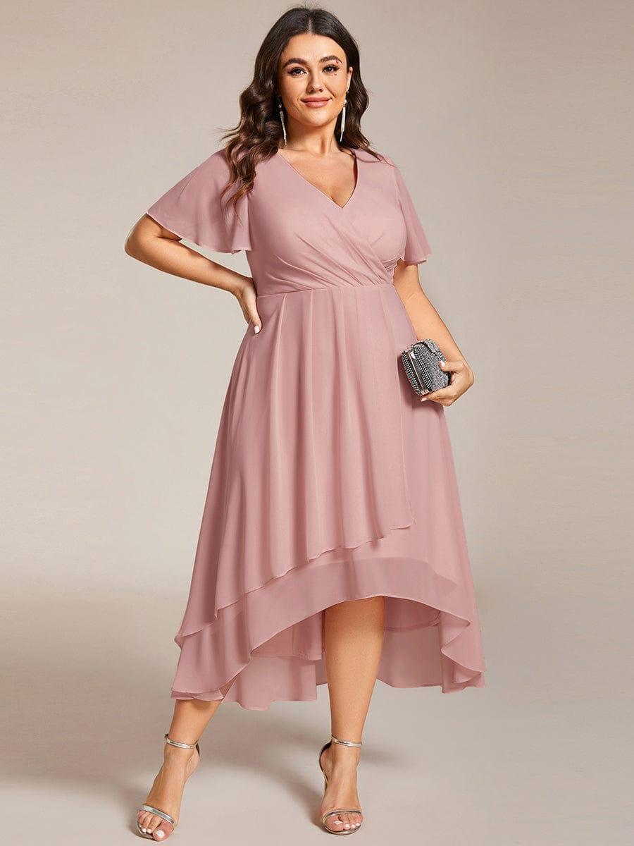 Glitzerndes A-Linien-Abendkleid mit Empire-Taille und langen Laternen?rmeln #farbe_Dusty Rose