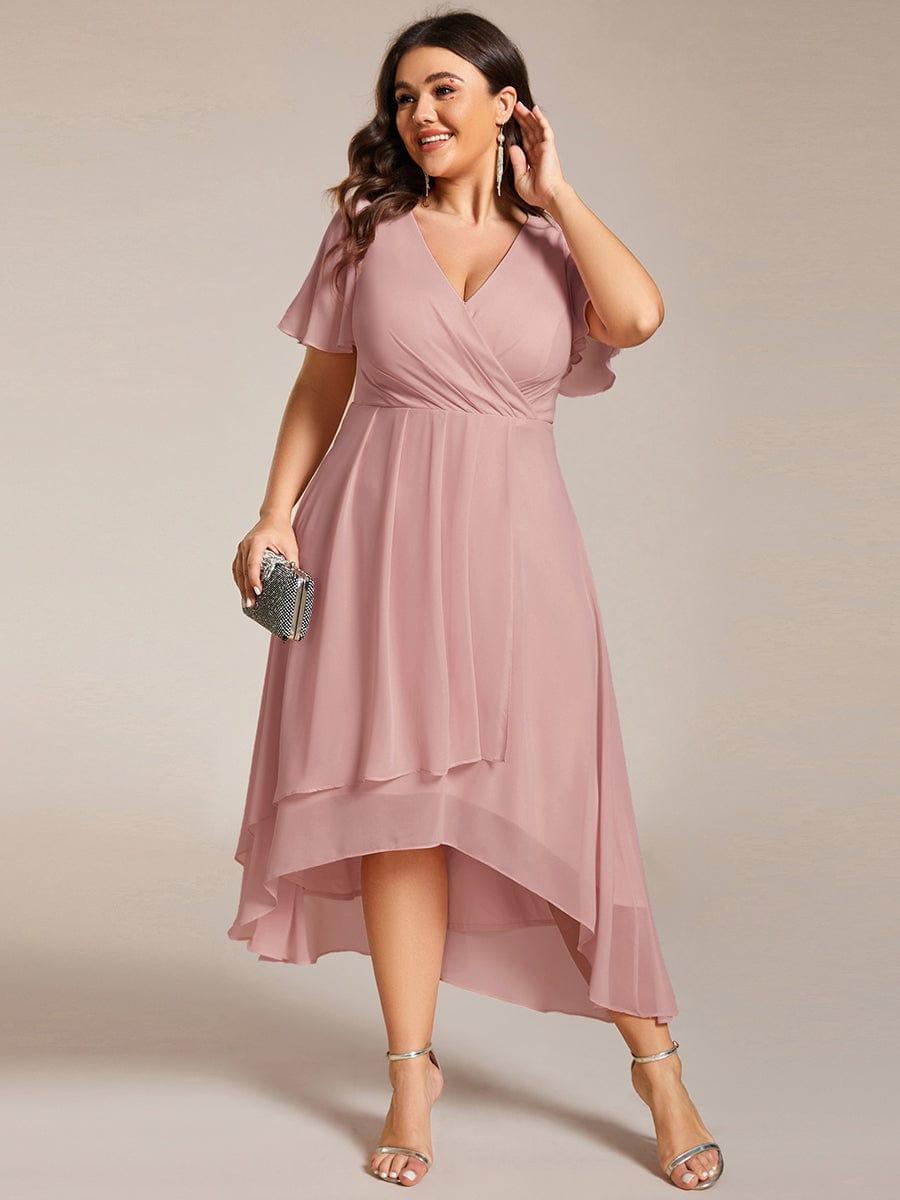 Glitzerndes A-Linien-Abendkleid mit Empire-Taille und langen Laternen?rmeln #farbe_Dusty Rose
