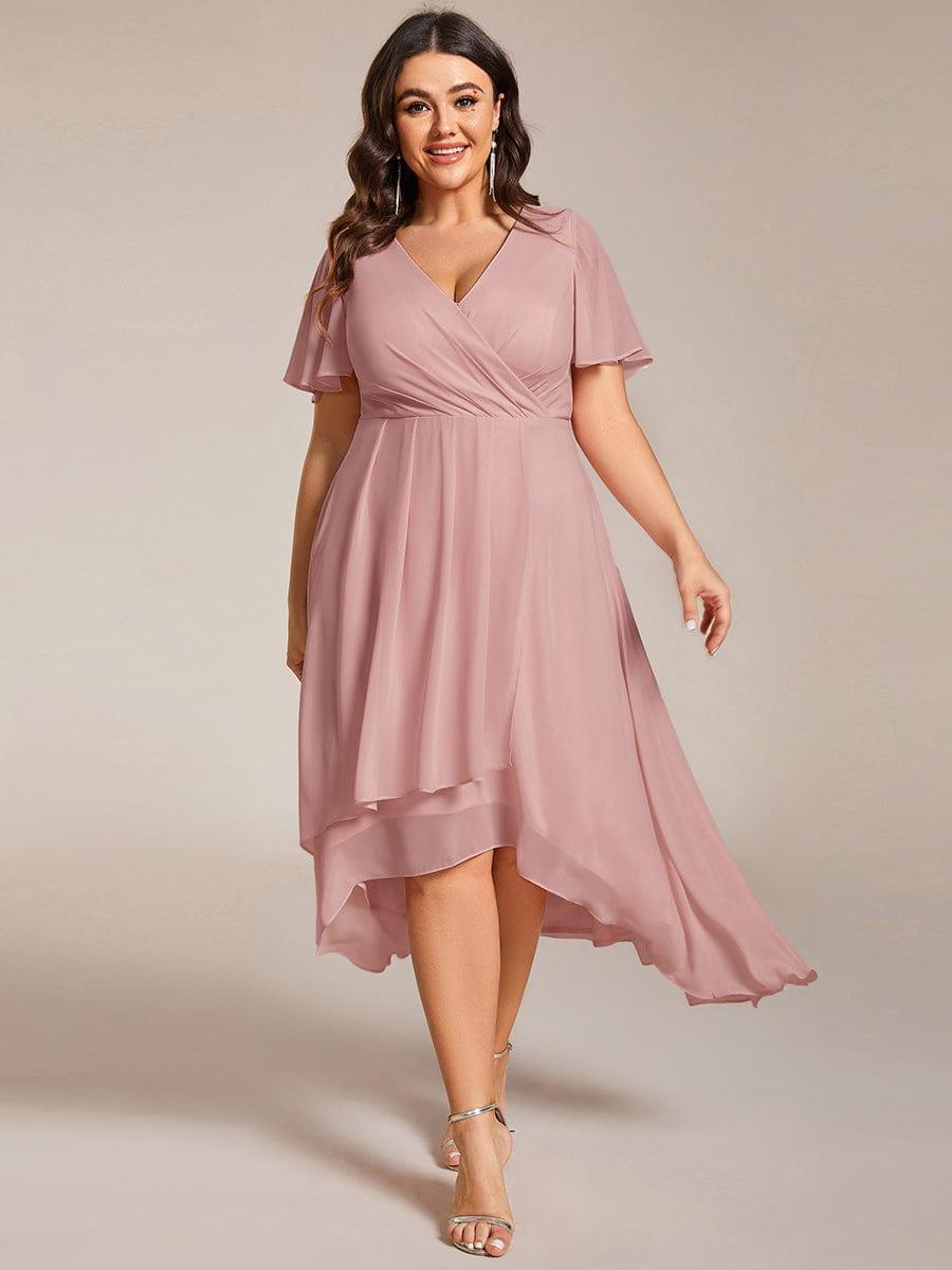 Glitzerndes A-Linien-Abendkleid mit Empire-Taille und langen Laternen?rmeln #farbe_Dusty Rose