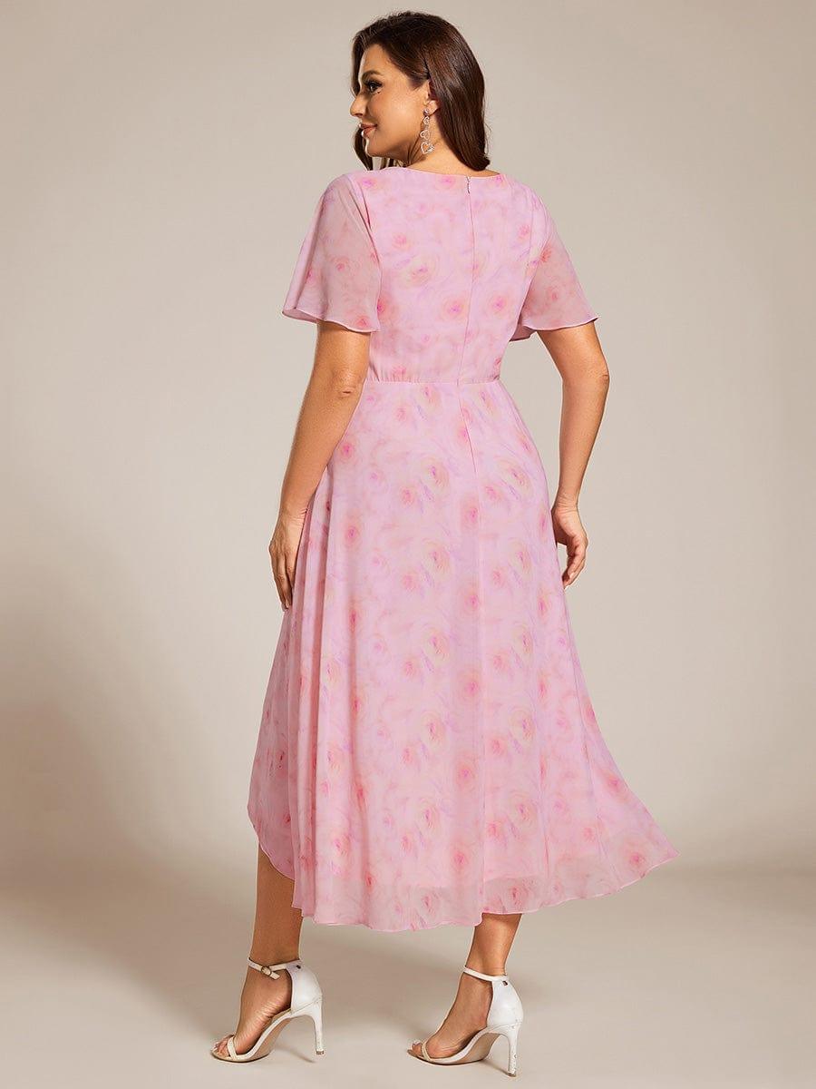 Glitzerndes A-Linien-Abendkleid mit Empire-Taille und langen Laternen?rmeln #farbe_Rot gedruckt