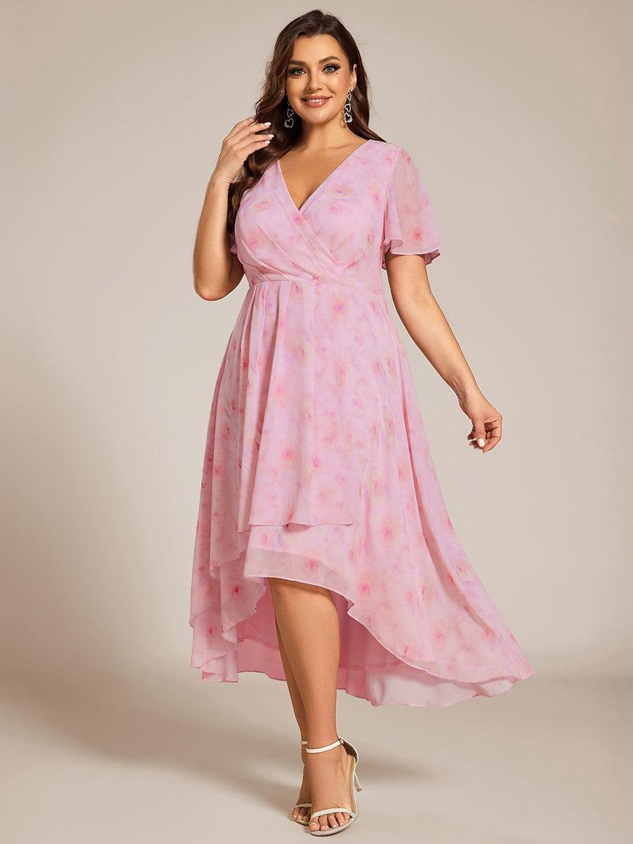Glitzerndes A-Linien-Abendkleid mit Empire-Taille und langen Laternen?rmeln #farbe_Rot gedruckt