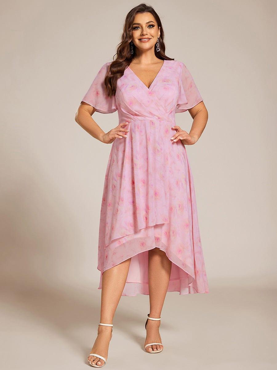 Glitzerndes A-Linien-Abendkleid mit Empire-Taille und langen Laternen?rmeln #farbe_Rot gedruckt