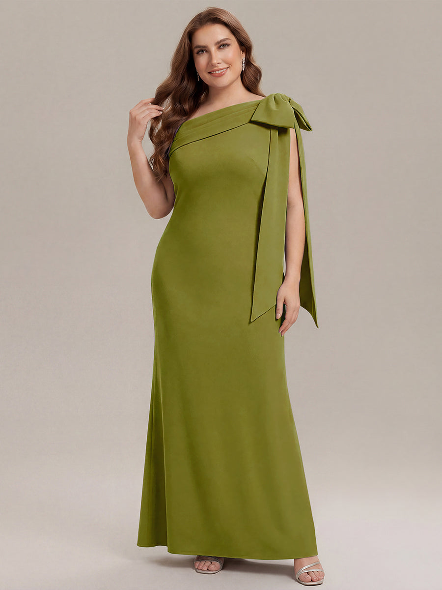 Maxikleid Ohne Träger Sheath Schnitt Strickstoff Schleifendetail Raffung Design Kleid #Farbe_Zitrone