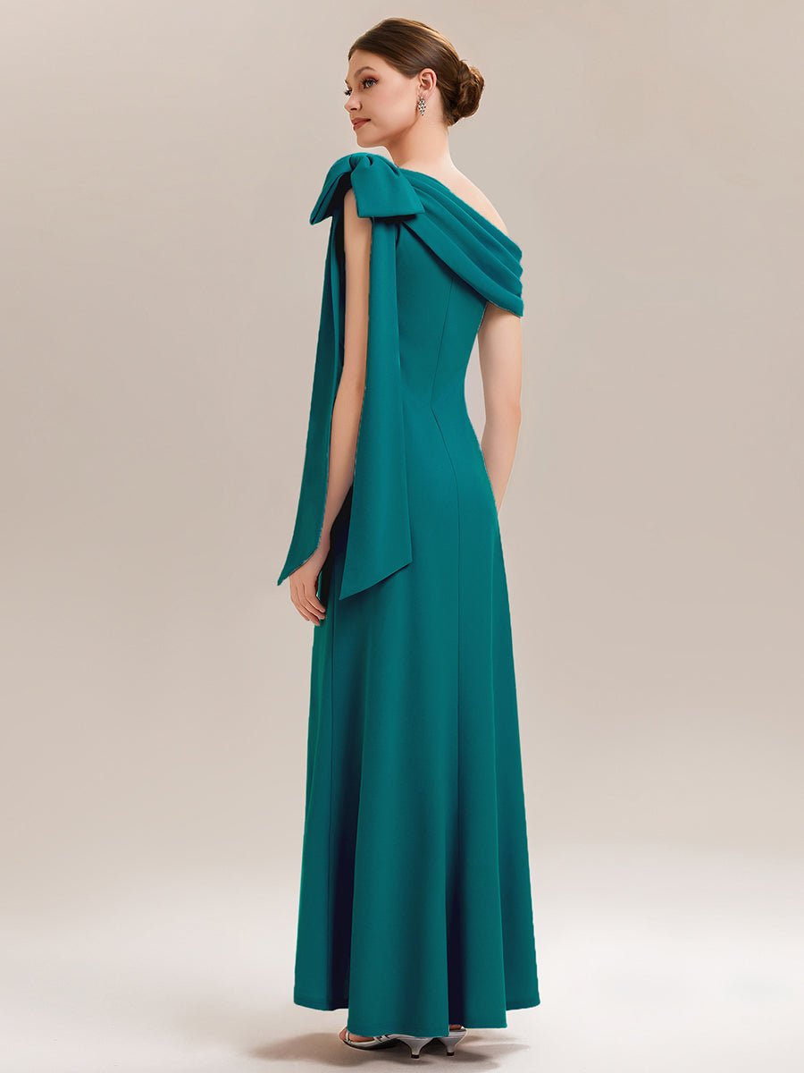 Maxikleid Ohne Träger Sheath Schnitt Strickstoff Schleifendetail Raffung Design Kleid #Farbe_Petrol