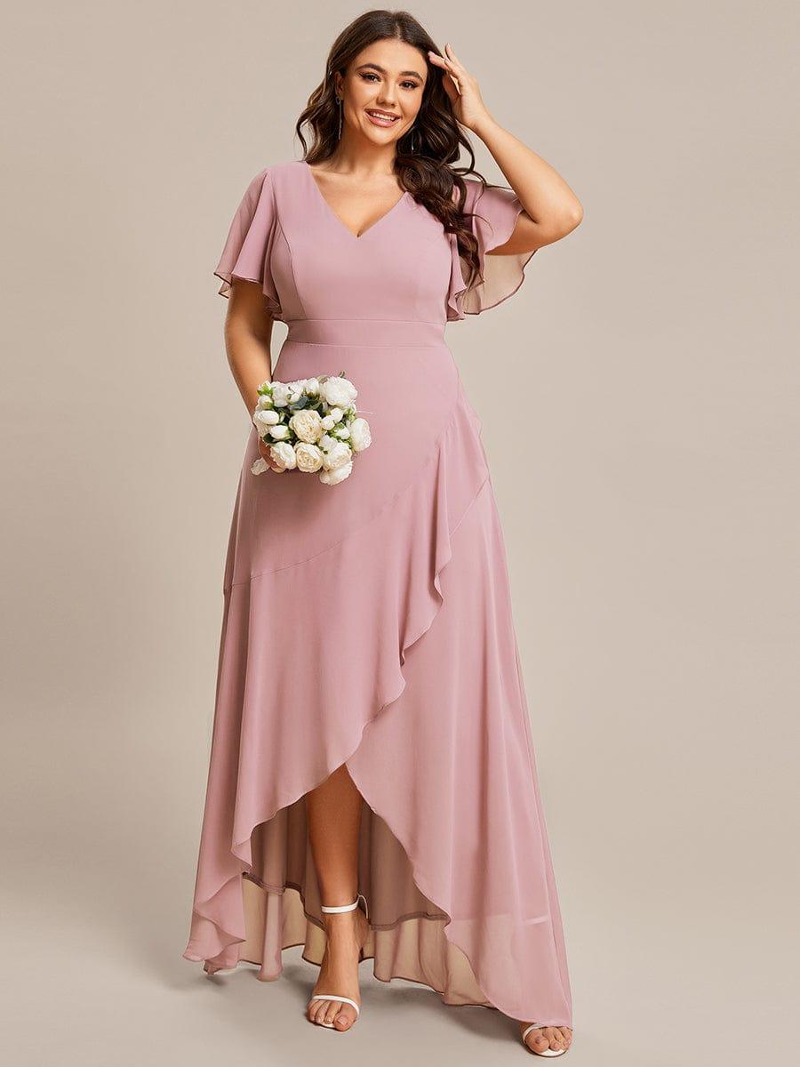 Glitzerndes A-Linien-Abendkleid mit Empire-Taille und langen Laternen?rmeln #farbe_Dusty Rose