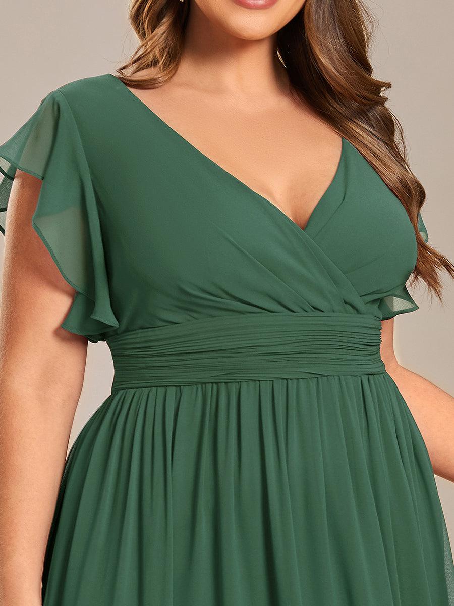 Glitzerndes A-Linien-Abendkleid mit Empire-Taille und langen Laternen?rmeln #farbe_Eukalyptus Grün