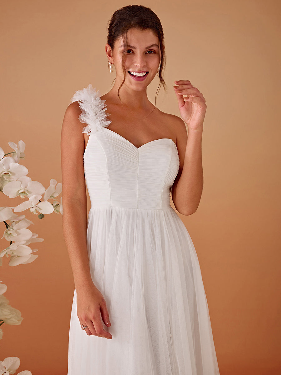 Funkelndes Abendkleid in A-Linie mit Empire-Taille und langen ?rmeln #farbe_Weiß