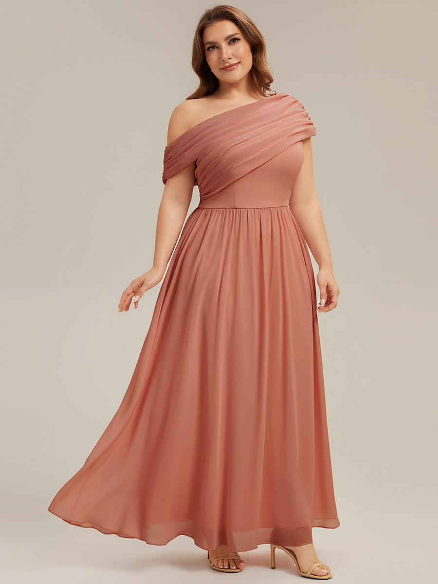 Maxilänge Asymmetrisches A-Linien Chiffon Kleid Mit Raffiniertem Design Für Elegante Anlässe #Farbe_Korallenpink