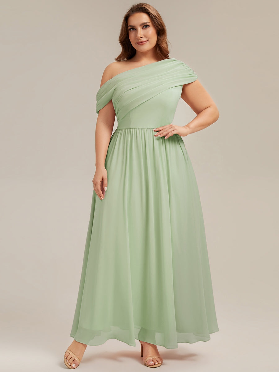 Maxilänge Asymmetrisches A-Linien Chiffon Kleid Mit Raffiniertem Design Für Elegante Anlässe #Farbe_Mintgrün