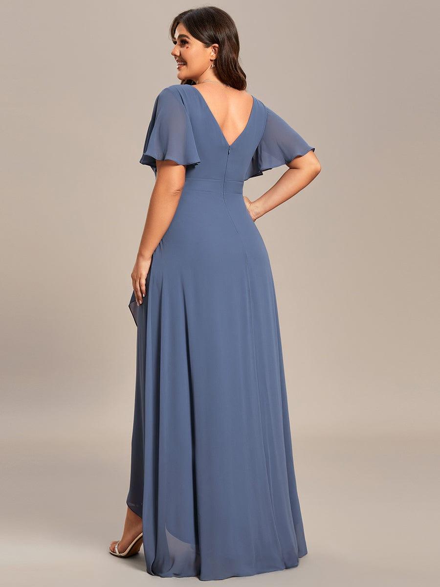 Glitzerndes A-Linien-Abendkleid mit Empire-Taille und langen Laternen?rmeln #farbe_Dusty Navy