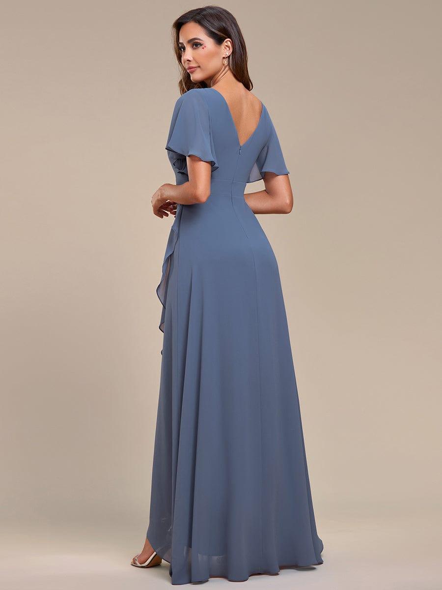 Glitzerndes A-Linien-Abendkleid mit Empire-Taille und langen Laternen?rmeln #farbe_Dusty Navy