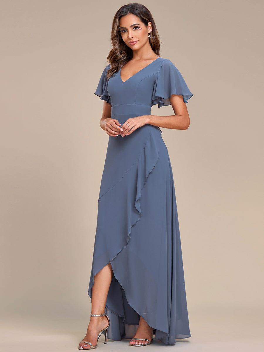 Glitzerndes A-Linien-Abendkleid mit Empire-Taille und langen Laternen?rmeln #farbe_Dusty Navy