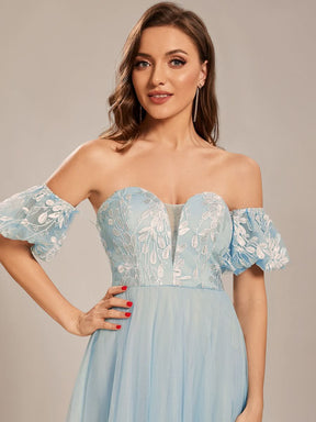 Größe Nach Maß Tüll-Abschlussballkleid im Prinzessinnen-Stil mit Puffärmeln CS01647