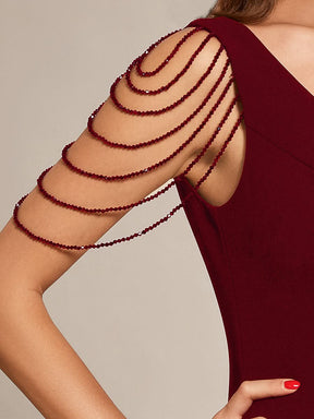 Größe Nach Maß V-Ausschnitt figurbetontes Ballkleid mit hohem Schlitz vorn CS01670