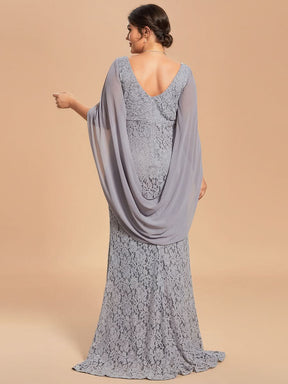 Größe Nach Maß Elegantes langes Spitzenkleid mit Fischschwanz für Mutter CS01784