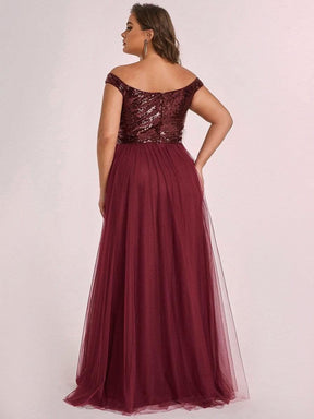 Größe Nach Maß Atemberaubendes ärmelloses Abendkleid mit hohem Bund aus Tüll und Pailletten 00277