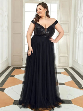 Größe Nach Maß Atemberaubendes ärmelloses Abendkleid mit hohem Bund aus Tüll und Pailletten 00277