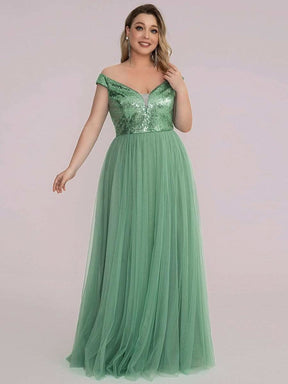 Größe Nach Maß Atemberaubendes ärmelloses Abendkleid mit hohem Bund aus Tüll und Pailletten 00277