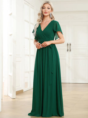 Größe Nach Maß Plissee-Abendkleid in A-Linie mit Taillenbund EE0164A