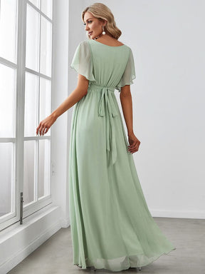 Größe Nach Maß Plissee-Abendkleid in A-Linie mit Taillenbund EE0164A