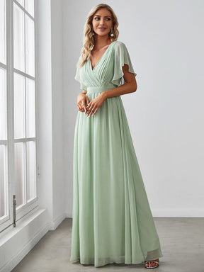 Größe Nach Maß Plissee-Abendkleid in A-Linie mit Taillenbund EE0164A