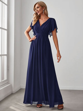 Größe Nach Maß Plissee-Abendkleid in A-Linie mit Taillenbund EE0164A