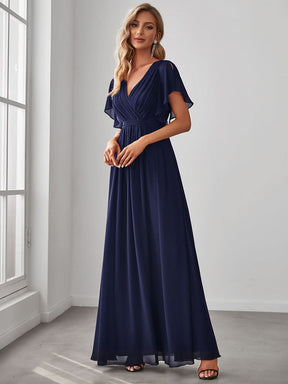 Größe Nach Maß Plissee-Abendkleid in A-Linie mit Taillenbund EE0164A