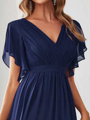 Größe Nach Maß Plissee-Abendkleid in A-Linie mit Taillenbund EE0164A