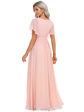 Größe Nach Maß Plissee-Abendkleid in A-Linie mit Taillenbund EE0164A