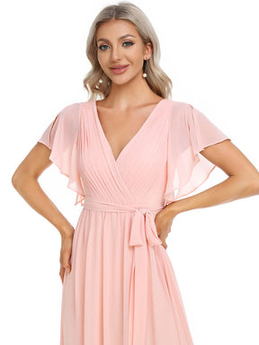 Größe Nach Maß Plissee-Abendkleid in A-Linie mit Taillenbund EE0164A