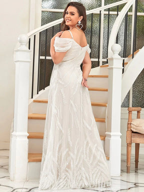 Color=Cream | Besticktes schulterfreies herzförmiges Hochzeitskleid-Cream 4