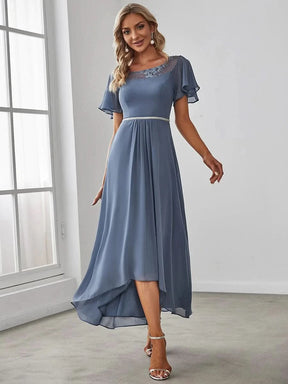 Größe Nach Maß Laessiges A-Linien-Midikleid für Frauen mit unregelmaessigem Saum 00465