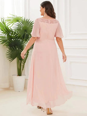Größe Nach Maß Laessiges A-Linien-Midikleid für Frauen mit unregelmaessigem Saum 00465