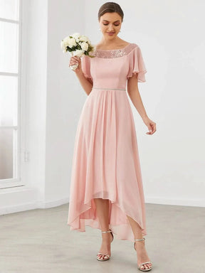 Größe Nach Maß Laessiges A-Linien-Midikleid für Frauen mit unregelmaessigem Saum 00465