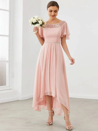 Größe Nach Maß Laessiges A-Linien-Midikleid für Frauen mit unregelmaessigem Saum 00465