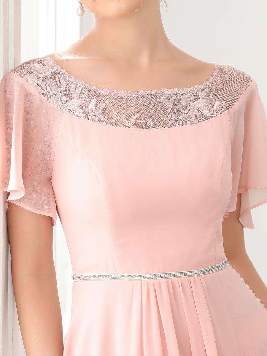 Größe Nach Maß Laessiges A-Linien-Midikleid für Frauen mit unregelmaessigem Saum #farbe_Rosa