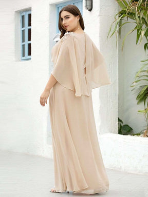 Größe Nach Maß Elegante V-Ausschnitt Flowy Chiffon Brautjungfernkleider mit Wraps 00638