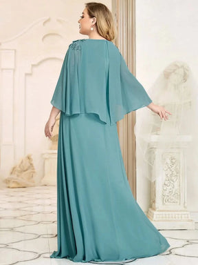 Größe Nach Maß Elegante V-Ausschnitt Flowy Chiffon Brautjungfernkleider mit Wraps 00638