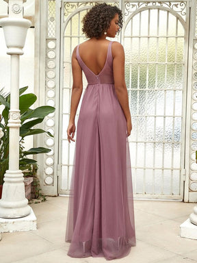 Color=Orchid | Ever Pretty Frauen A-Line V-Ausschnitt Floral Lace Appliques Brautjungfernkleid 00930-Orchid 2