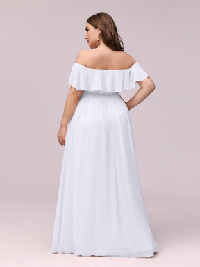 Größe Nach Maß Frauen A-Linie Schulterfrei Split Chiffon Brautjungfernkleider 00968