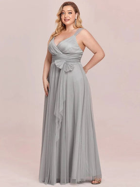 Größe Nach Maß Vintage V-neck Ärmellose Tüll Lange Brautjungfernkleider 07303