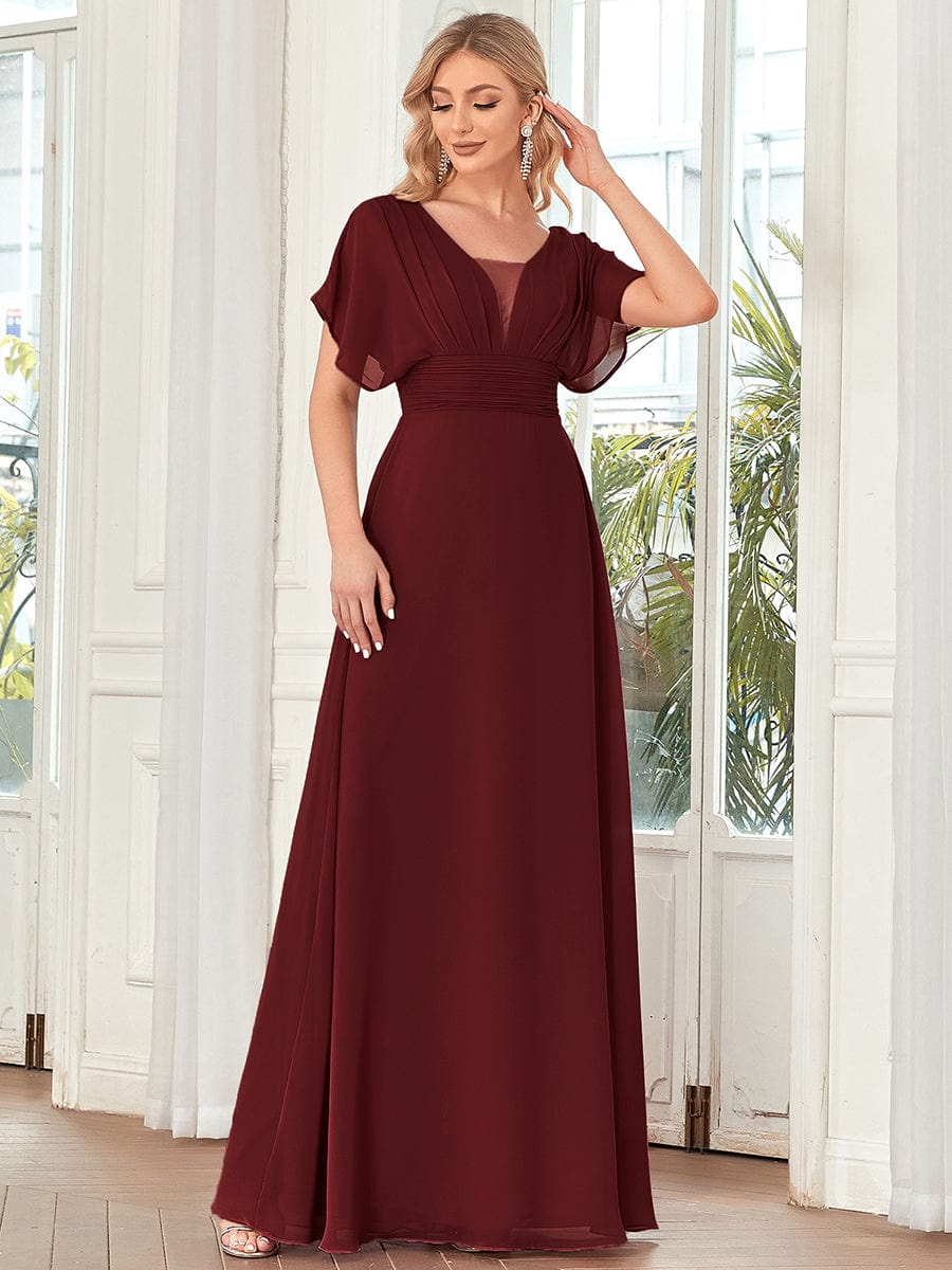 Größe Nach Maß Frauen A-Line Empire Taille Abendkleid 07851 #Farbe_Burgundy